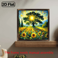 thumbnail image 2 of An 8*8-inch wooden framed painting - a brilliant pastoral scene by Van Gogh. It can be used as a home decoration item or as a wonderful gift., 2 of 9