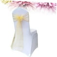 thumbnail image 3 of YQHWQ 10pcs Chair Back Decoration Organza Ribbon Ribbons Stool Bows Seat Decorations Chair Cover Ceremony Chair Back Yarn Chair Sashes Tulle Ribbon Chaise Golden Golden, 3 of 5