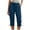 Navy, variant on Scyoekwg Cargo Capris Pants for Women Button High Waisted Hiking Athletic Pants Hem Drawstring Casual Capris for Travel Army Green,M