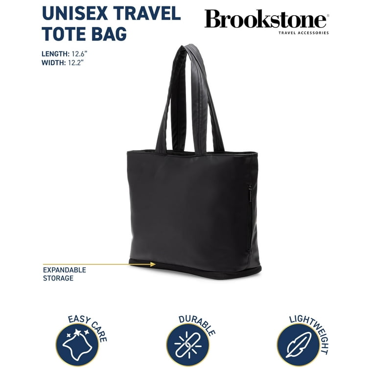 black travel tote bag with luggage sleeve Brookstone Unisex Travel Tote Bag