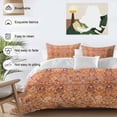 thumbnail image 3 of 3 Piece Boho Orange Duvet Cover Set Twin Size,Microfiber Comforter/Quilt Cover with Corner Ties and 2 Pillowcases,Country Style Bohemian Floral Retro Tribal All Season Bedding with Zipper Closure, 3 of 8