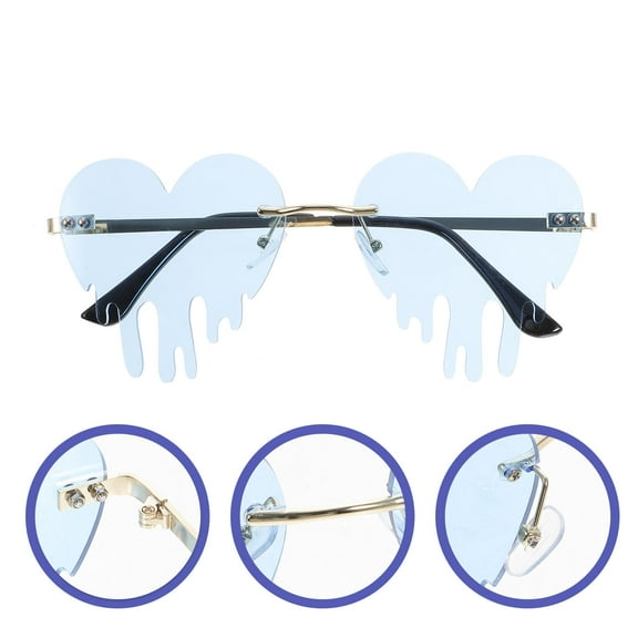 Masteelf Rave Heart-Shaped Sunglasses UV Stylish Glasses for Women Men Festival Party Accessories