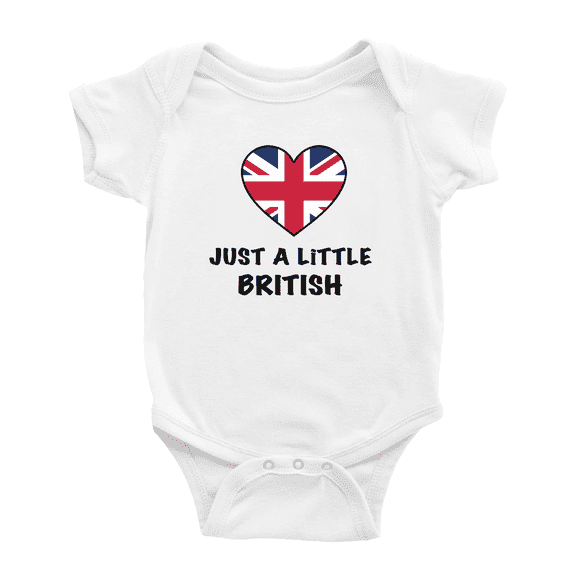 Just A Little British Heart UK Flag Cute Baby Clothing Bodysuits For Boy Girl
