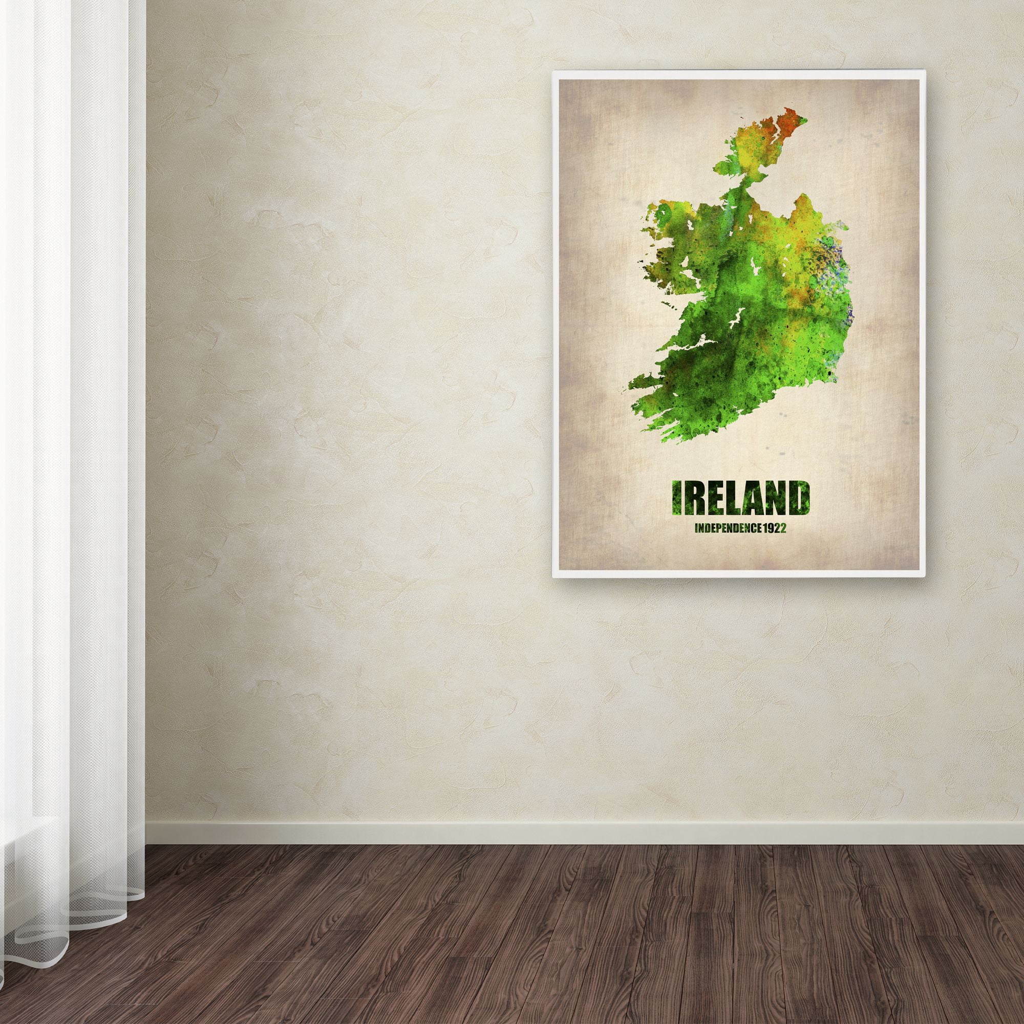 Trademark Fine Art "Ireland Watercolor Map" Canvas Art by Naxart