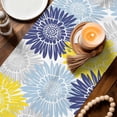 thumbnail image 3 of Yellow Blue Sunflowers Table Runner 90 Inches, Boho Retro Floral Rustic Blossom Bed Runner Dresser Scarves Tabletop for Indoor Outdoor Parties/Ceremony/Banquet, 13" x 90", 3 of 9