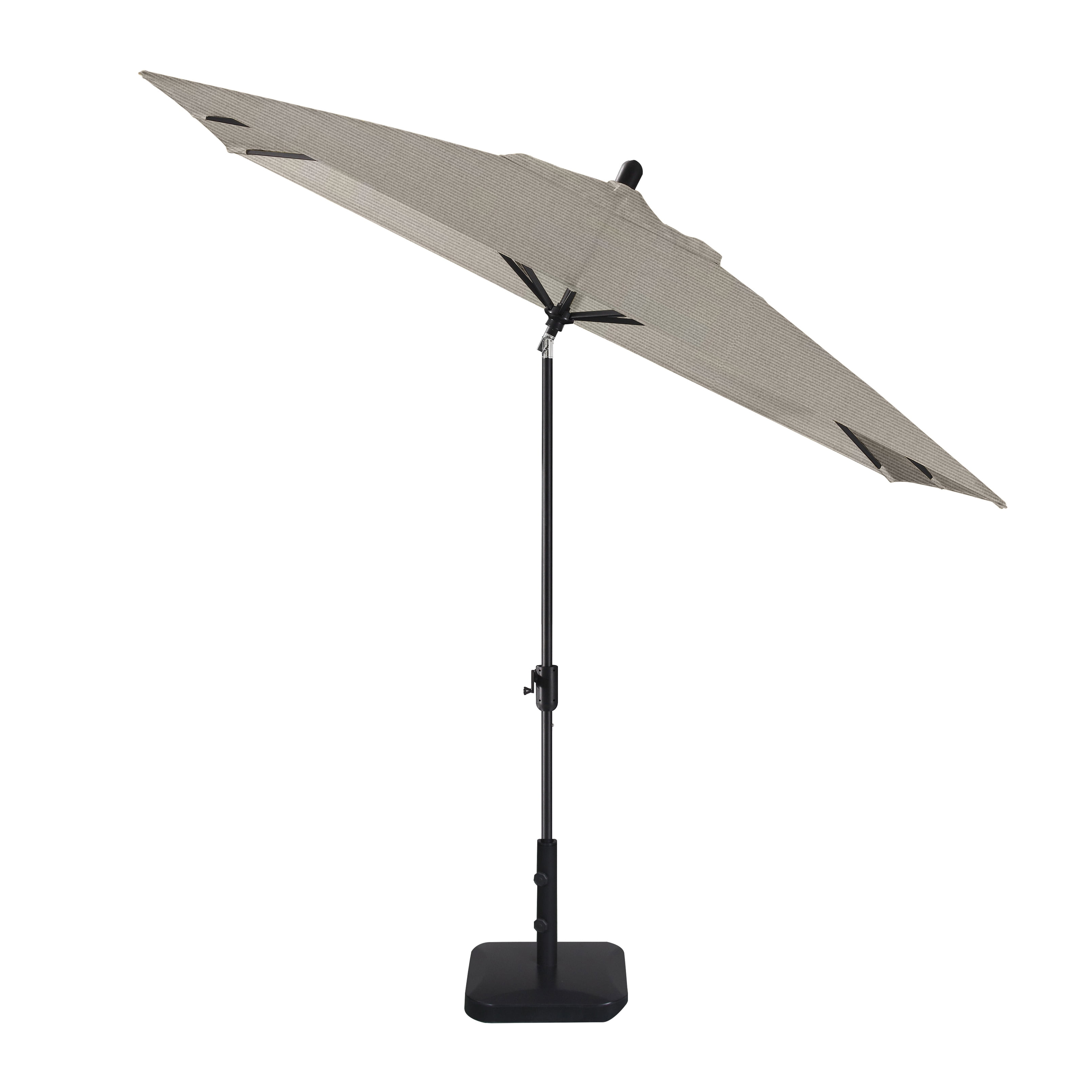 Amauri Outdoor Living - Laguna Cove 10' x 6.5' Rect Auto TiltMarket Umbrella, Black Sapphire Frame, Sunbrella Cast Silver Shade