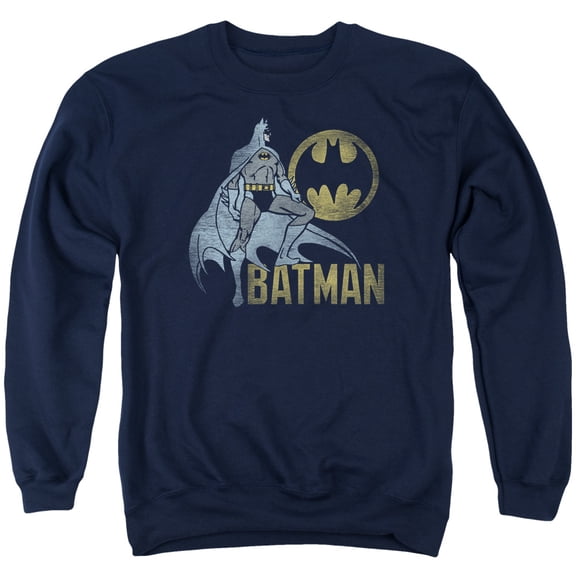 Batman Knight Watch Adult Crewneck Sweatshirt Navy