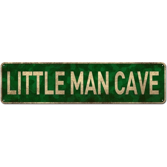 Little Man Cave, Toddler Boy Room Décor, 4" x 16" Decoration Wall Sign, Kids Room Signs For Door, Boy Décor for Bedroom, Boys Only Sign for Room Boys