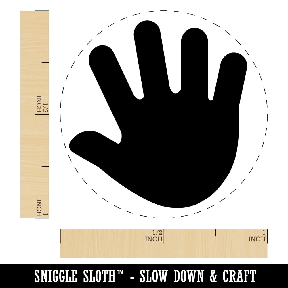 Handprint Solid Self-Inking Rubber Stamp Ink Stamper - Yellow Ink - Medium 1 Inch