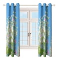 thumbnail image 4 of White And Pink Wildflowers Blackout Curtains Window Drapes Room Darkening Thermal Insulated Grommets Blackout Curtains, for Living, Dining, Bedroom,2 Panels, 4 of 6
