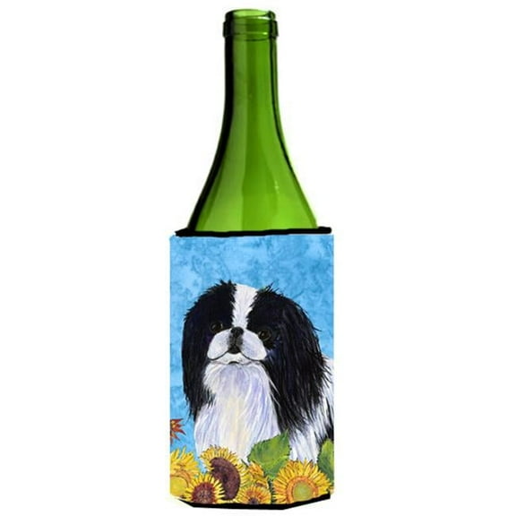 Japanese Chin In Summer Flowers Wine bottle sleeve Hugger - 24 Oz.