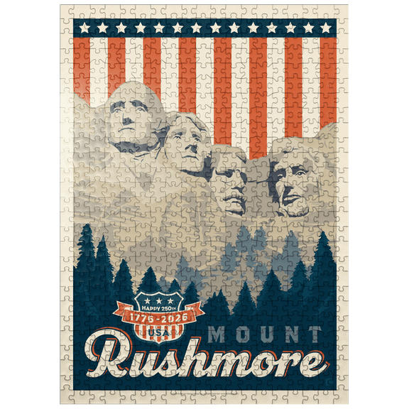 MyPuzzle - 250th Anniversary USA: Mount Rushmore - Premium 500 Piece Jigsaw Puzzle for Adults