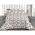 thumbnail image 2 of Ambesonne Geometric Quilted Bedspread Set 3 Pcs, Modern Minimal Squares, Twin, Grey Blush and Dried Rose, 2 of 4