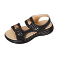 thumbnail image 3 of Abtuhar Women's Wedges Shoes Solid Color Open Toe Hook And Loop Beach, 3 of 5