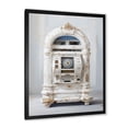 thumbnail image 2 of Designart "Melodic Minimalist Jukebox II" Fashion Framed Wall Art - Modern White Jukeboxes Bedroom Framed Canvas Wall Art, 2 of 6