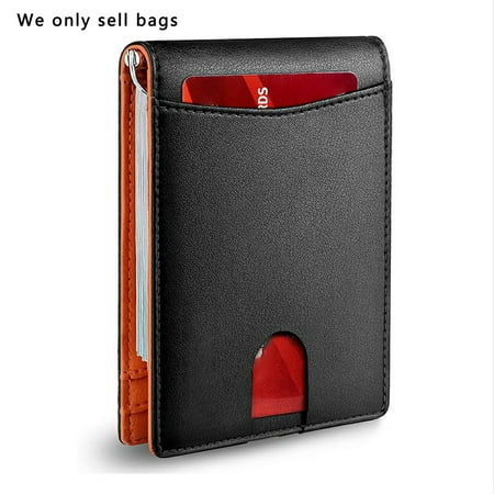Portefeuille mince minimaliste pour hommes avec pince à billets