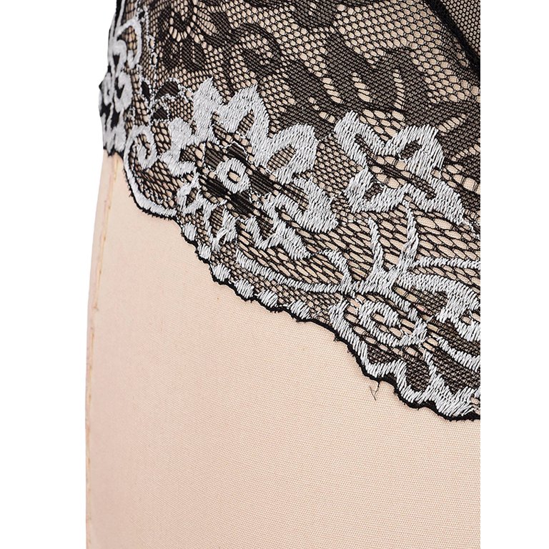 ORQ Women Deep V Sexy Lace Transparent Bodysuit One-piece Underwear