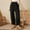 Black, variant on Womens Travel Pants Casual Solid Color Cotton Sweatpants With Pockets Crossed Cuffs Loose Straight Leg Haren Cropped Elastic Waistband & Tied Belt L Pants For Women