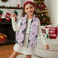 thumbnail image 3 of Xoenoiee Horse Floral Print Girls Fuzzy Fleece Zip Up Vest with Pockets Lightweight Warm Sleeveless Jacket Coat for Toddler Youth, 9-10 Years, 3 of 7