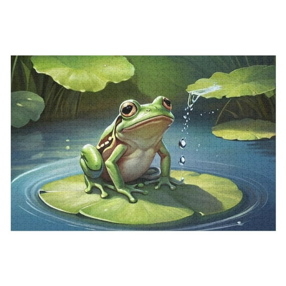 Puzzles for Adults 300 Pieces - The Frogs In The Pond Puzzle Challenging Educational Toys Gifts for Home Decor Family Activities