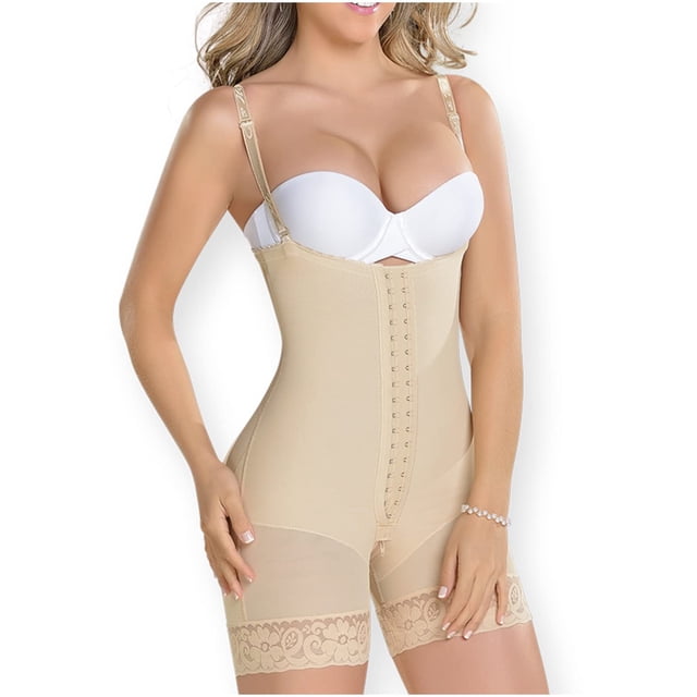 M&D Fajas Colombiennes Réductrices Gaines Sans Dos pour Femmes Beige TG