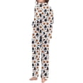 thumbnail image 4 of Womens Pajama Sets Halloween Satin Button Down Long Pant 2pc Fall Sleepwear Halloween Pajamas for Women Set Black XL, 4 of 5