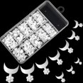 thumbnail image 1 of 100 piezas de uñas postizas de estilo francés corto, 10 tamaños, herramienta de extensión de pegatinas para dedos, puntas de uñas postizas acrílicas con Estuche para salones de uñas de brico, 1 of 5