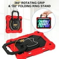 thumbnail image 5 of Dteck with Pencil Holder Case for mini A17 Pro 2024,iPad mini 6th Generation 8.3 inch Heavy Duty Silicone Case 360 Degree Rotating Handle Stand Cover with Shoulder Strap,Red+Black, 5 of 9