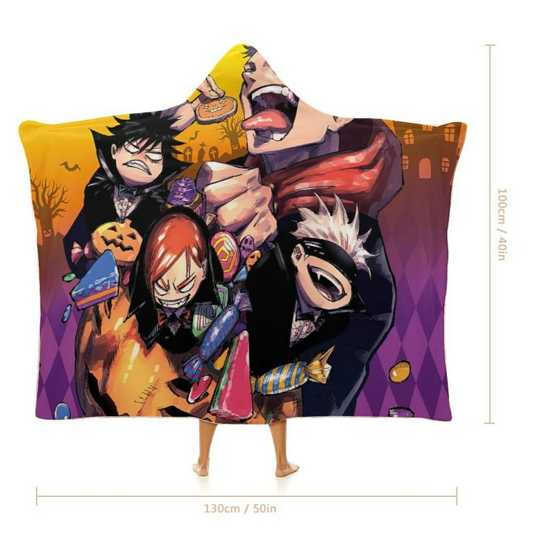 Jujutsu Kaisen Anime Soft Wearable Blanket Hoodie Hooded Blanket Warm Decor Gift For Kids Adult For Sofa Bed Office Walmart