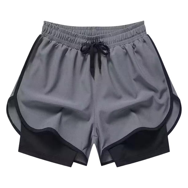 Pantalones cortos deportivos de doble capa para hombre, transpirables, informales y deportivos para baloncesto. 4XL