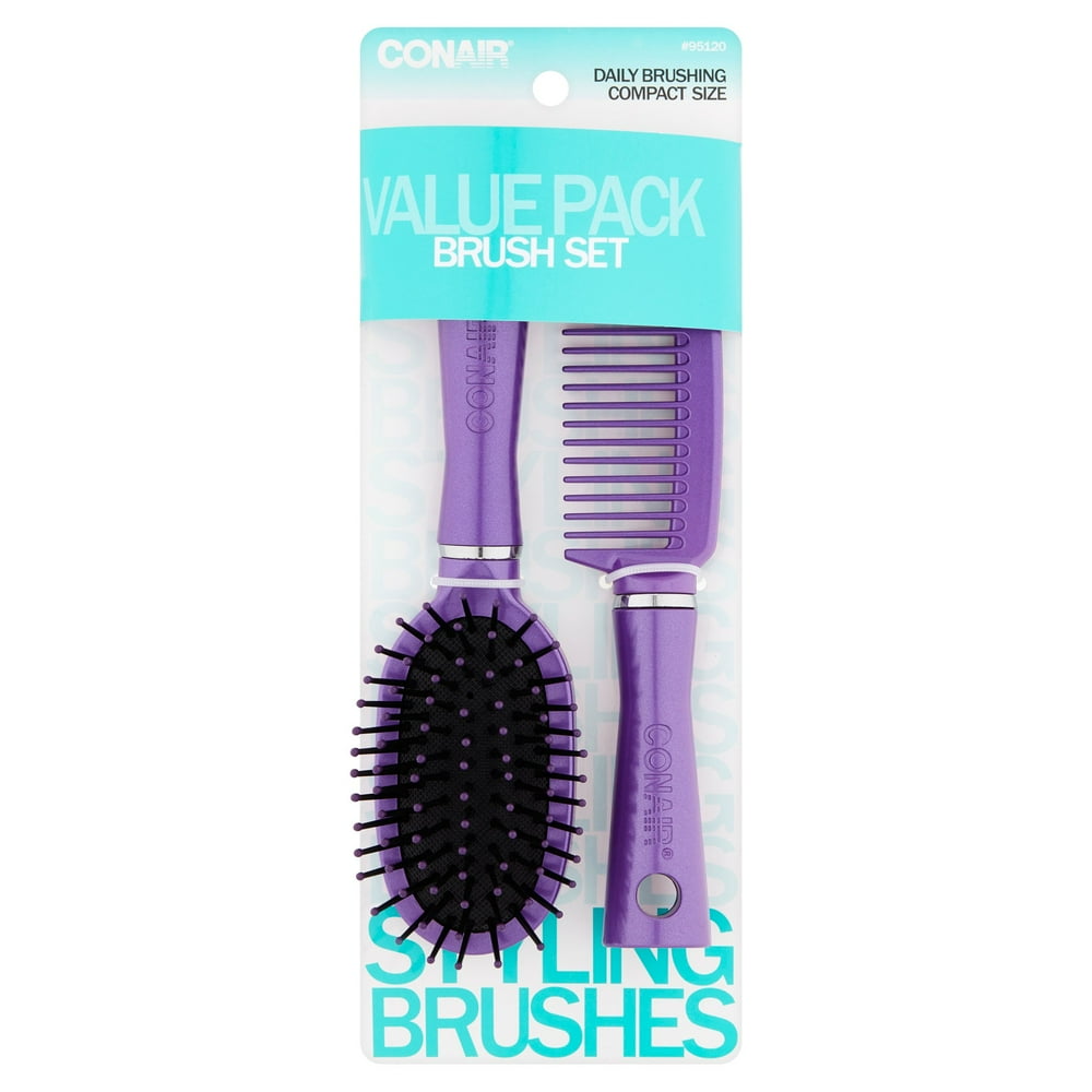 Conair Compact Size Brush Set Value Pack - Color May Vary - Walmart.com ...