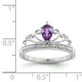 thumbnail image 2 of 925 Sterling Silver Rhodium Plated Diamond and Amethyst Teardrop Ring, 2 of 2