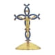 thumbnail image 2 of Figura de cruz de pie, estatua de cruz, adorno de mesa, estatua de crucifijo de Jesús Oro Azul, 2 of 9