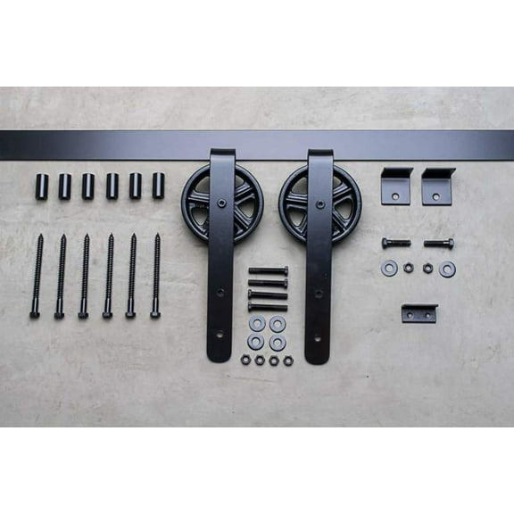 Delaney Bd508 5000 Series 96" Wagon Wheel Barn Door Hardware - Black