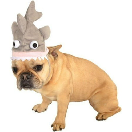 Grey Biting Shark Sharknado Pet Dog Cat Funny Costume Hat Headpiece-S-M