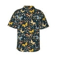 thumbnail image 3 of Picia Flowers Butterfly Gentle Cotton Regular Fit Short Sleeve Casual Hawaiian Shirt for Men-X-Large, 3 of 9