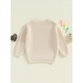 thumbnail image 4 of Suealasg Infant Girl Knit Sweater Birthday Clothes Long Sleeve Rainbow Embroidery Chunky Pullover Sweater 9 12 18 Months Baby Girl Fall Winter Warm Sweater, 4 of 7