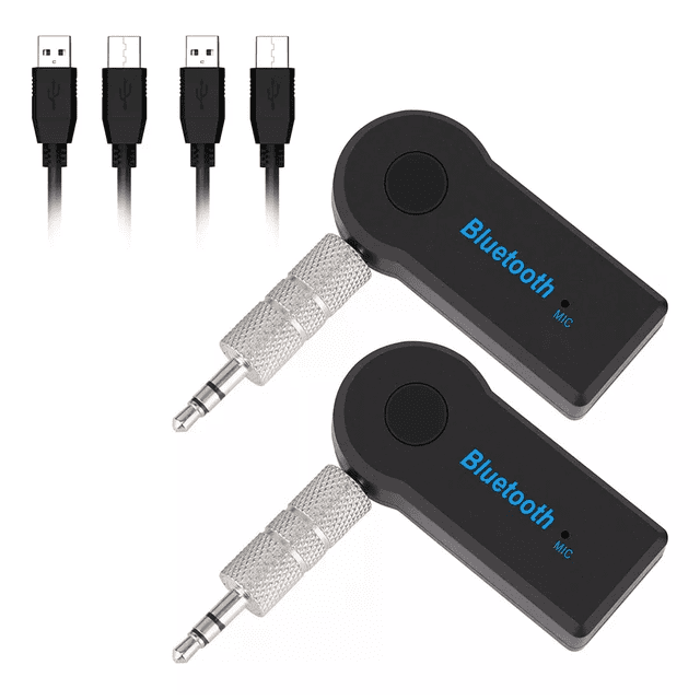 Adaptador Bluetooth 3.5 Jack Manos Libres Para Carros 2 Pcs NEGRO