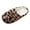 Brown, variant on Boniawe Slippers For Women Leopard Round Toe Flats Plus Velvet House Slippers For Women Shoes