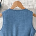 thumbnail image 4 of WOYY Girls Sleeveless Denim Square Neck Dress Summer Casual Buton Dress, Sizes 7-12, 4 of 8