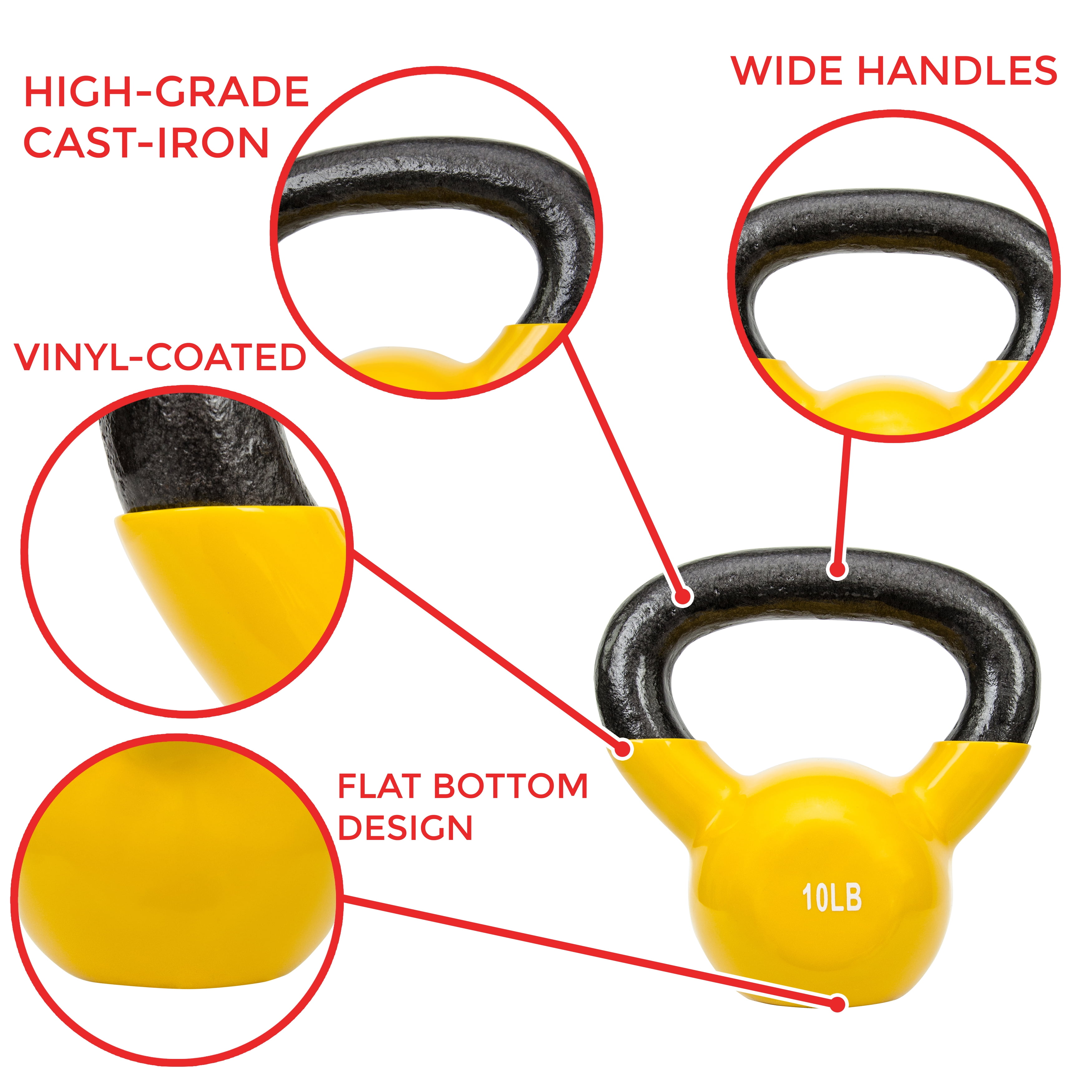 Sunny Health & Fitness Vinyl Coated Kettle Bell