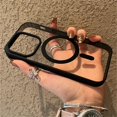 thumbnail image 5 of Magsafe-funda magnética transparente de lujo para For iPhone, accesorios de cubierta de carga inalámbrica para iPhone 15, 14, 13, 12, 11 Pro Max, 15, 14 Plus, 5 of 5