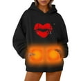 thumbnail image 5 of Heated Jackets for Women Lightweight 5 Heating Zones Usb Rechargeable Heating Printed Long Sleeve Sweatshirts Couples No Battery Warm Winter Casual Hoodies for Men Black L, 5 of 8