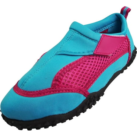 Image of NORTY Girls Water Shoes Child Female Beach Aqua Socks Blue Fuchsia 3