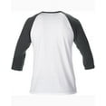 thumbnail image 3 of Anvil 6755 Men's Tri-Blend 3/4-Sleeve Tee White/True Heather Dark Grey M, 3 of 6