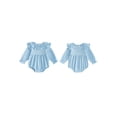 thumbnail image 2 of Loicainy Infant Baby Girls Fall Bodysuit 3 6 12 18 Months Long Sleeve Ruffled Round Neck Romper Clothes, 2 of 9