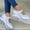 White, variant on Hoshose Sneakers for Women Fashion knit Round Toe Casual Hook&Loop Platform Sneakers Breathable Walking/Sport
