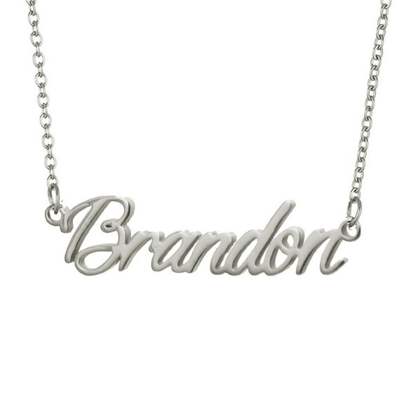 Brandon Dangle Name Necklace Choker Stainless Steel Jewlery Graduation Gifts