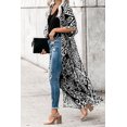 thumbnail image 4 of Women's Black Printed Duster Kimono, 4 of 7