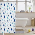 thumbnail image 3 of Manfei Sparkle Stars Pattern Shower Curtain 72Wx78L,Cute Polka Dot Bath Curtain,Blue White, 3 of 5
